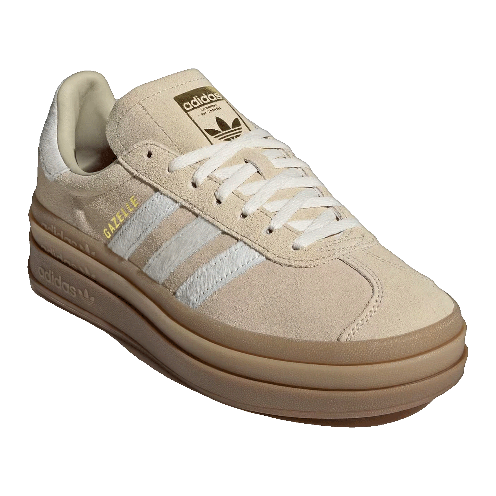 adidas Gazelle Bold Stone Khaki Cream White (W) Side IH4201