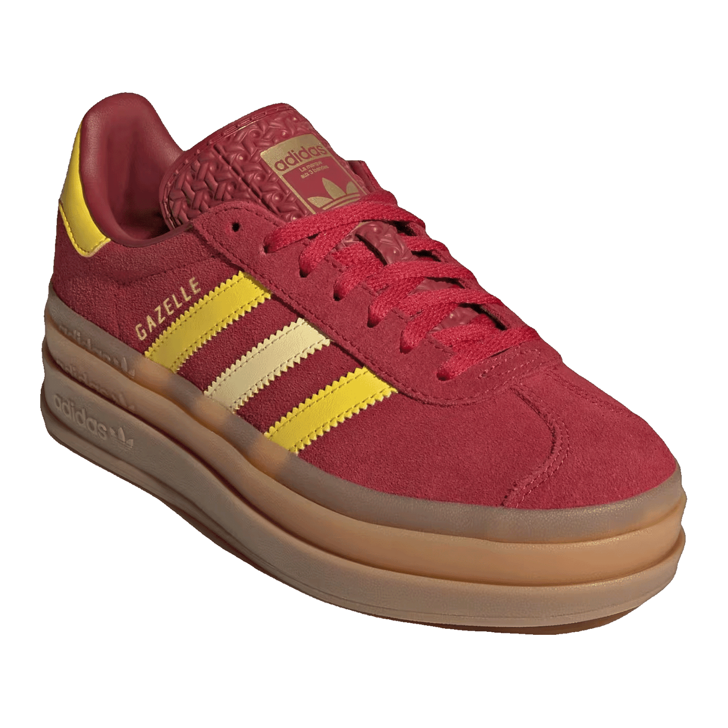 adidas Gazelle Bold Team Victory Red Yellow Gold Metallic (GS) Side JR5953