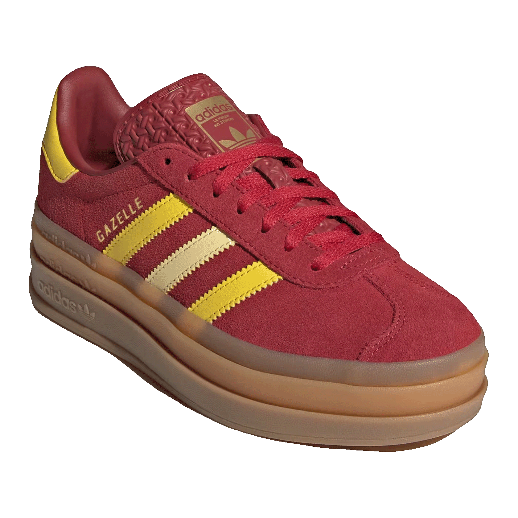 adidas Gazelle Bold Team Victory Red Yellow Gold Metallic (GS) Side JR5953