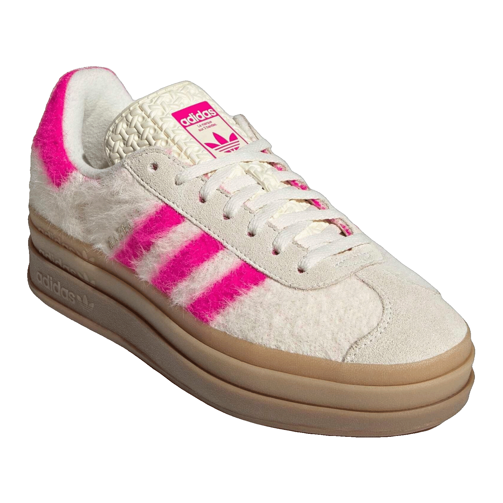 adidas Gazelle Bold White Shock Pink (W) Side JS3908