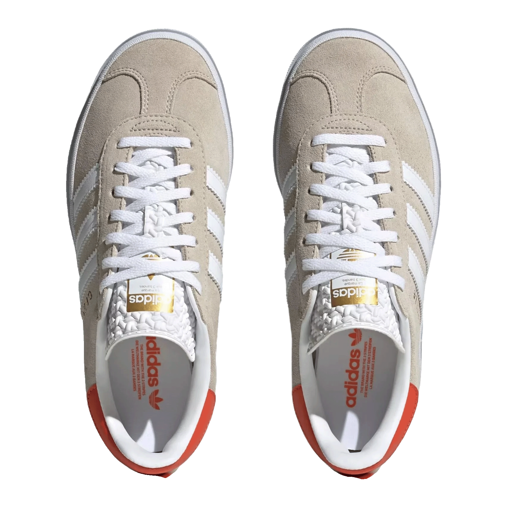 adidas Gazelle Bold Wonder Beige Collegiate Orange (W) Oben