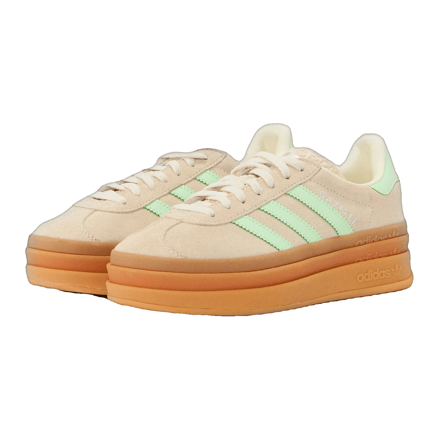 adidas Gazelle Bold Wonder White Semi Green Spark (GS) Side JQ7410