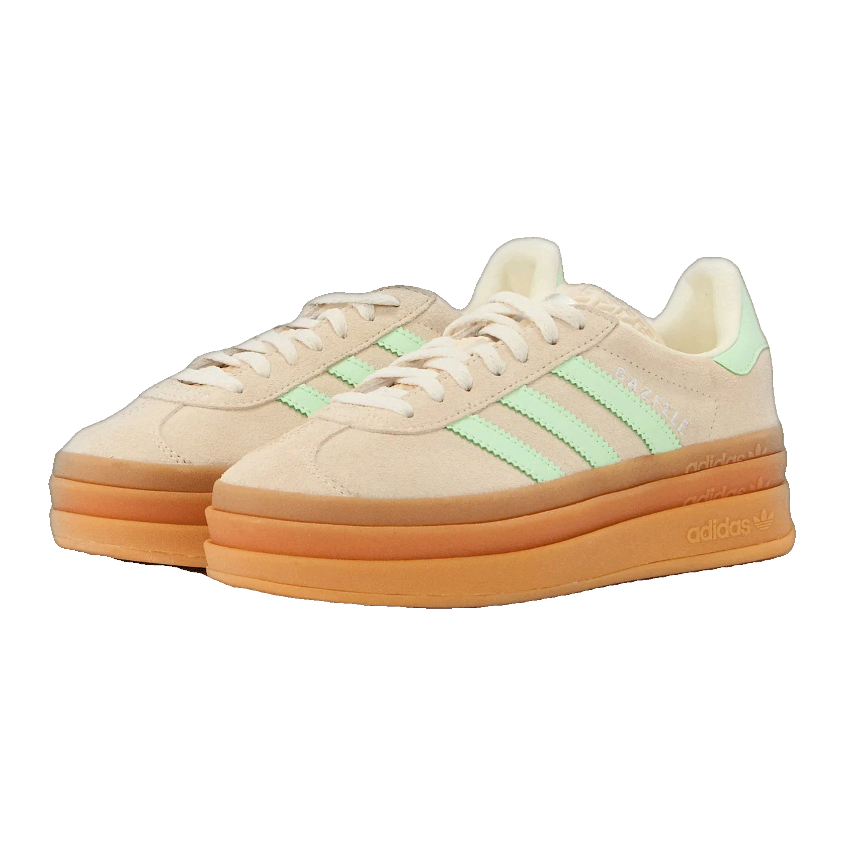 adidas Gazelle Bold Wonder White Semi Green Spark (GS) Side JQ7410