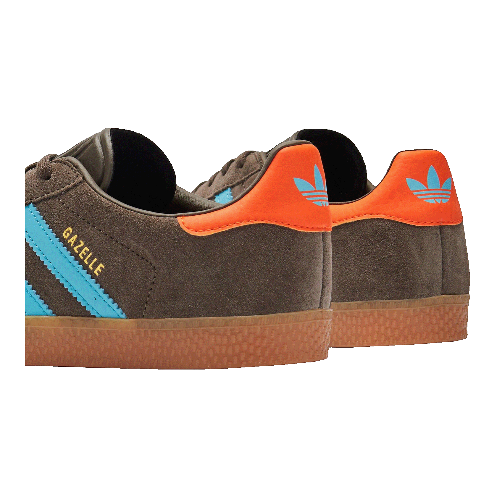 adidas Gazelle Brown Blue Glow Impact Orange (GS) Back JR5942