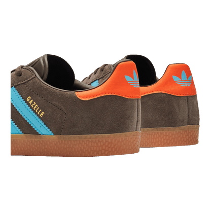 adidas Gazelle Brown Blue Glow Impact Orange (GS) Back JR5942