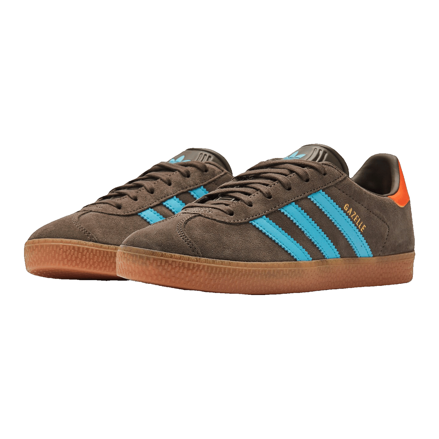 adidas Gazelle Brown Blue Glow Impact Orange (GS) Side JR5942