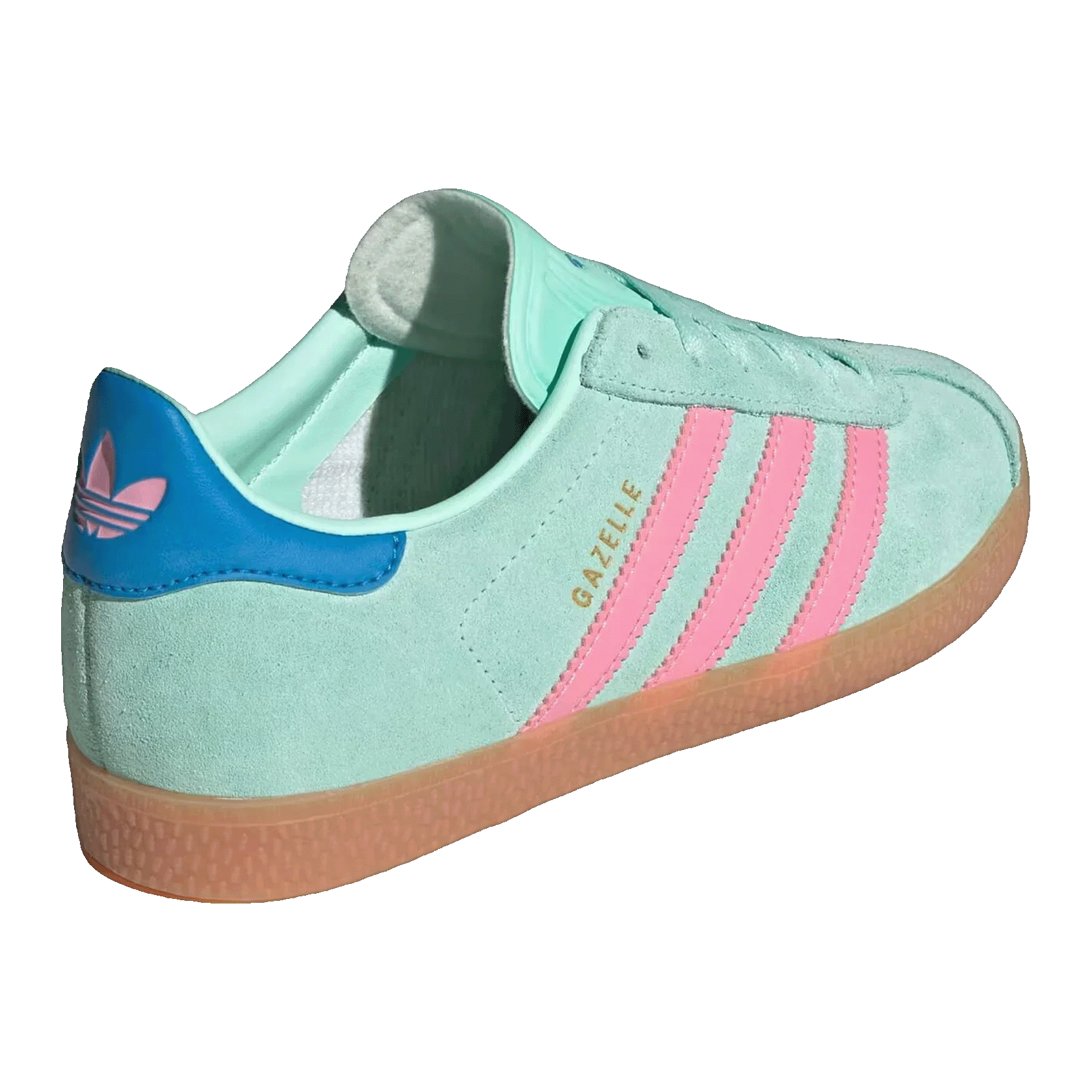 adidas Gazelle Clear Mint Bliss Pink Bright Blue (GS) Back JP7125