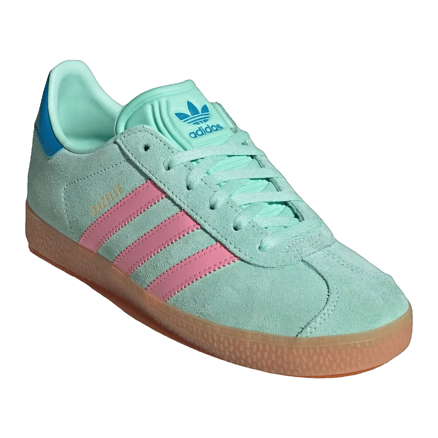 adidas Gazelle Clear Mint Bliss Pink Bright Blue (GS) Side JP7125