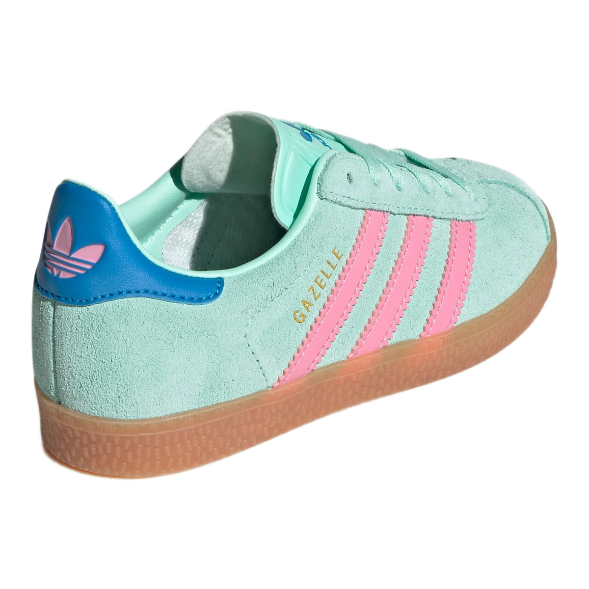 adidas Gazelle Clear Mint Bliss Pink Bright Blue (PS) Back JP7130