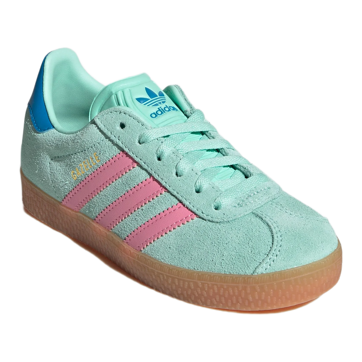 adidas Gazelle Clear Mint Bliss Pink Bright Blue (PS) Side JP7130