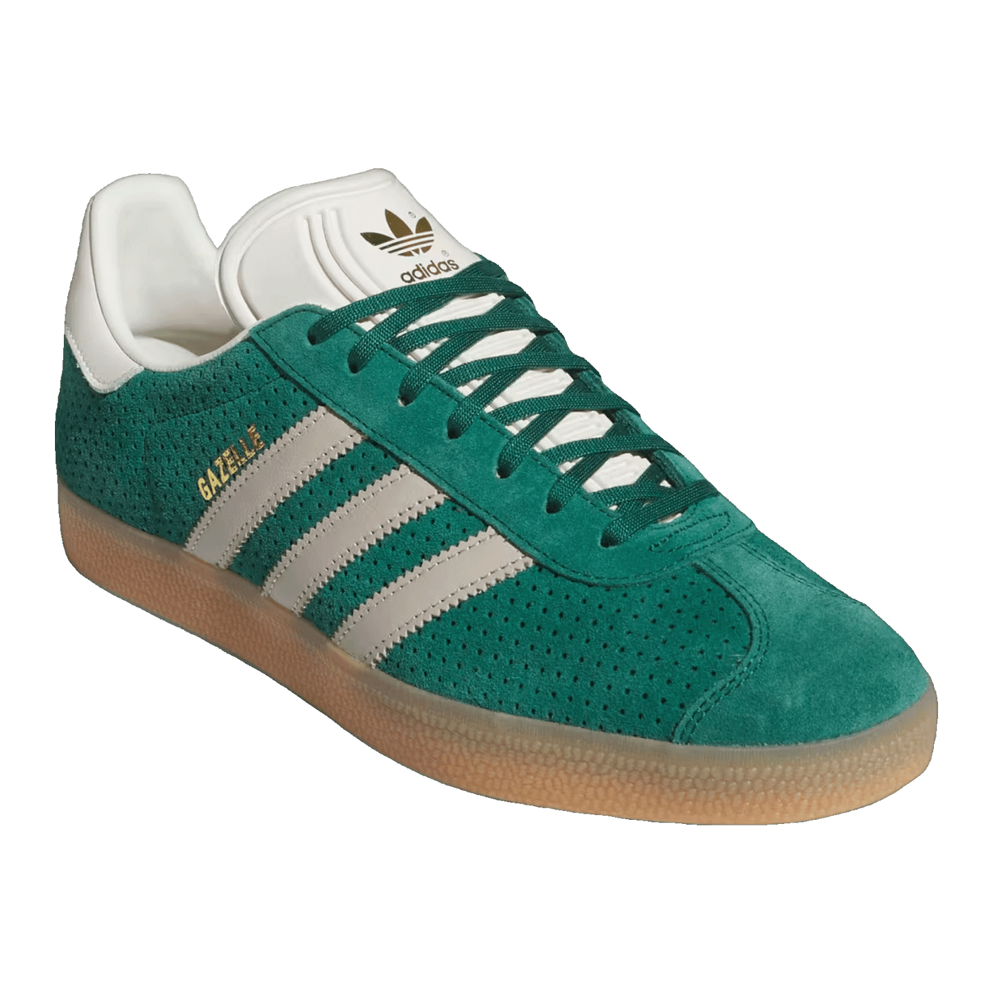 adidas Gazelle Collegiate Green Wonder Beige Gold Metallic Side IF7154