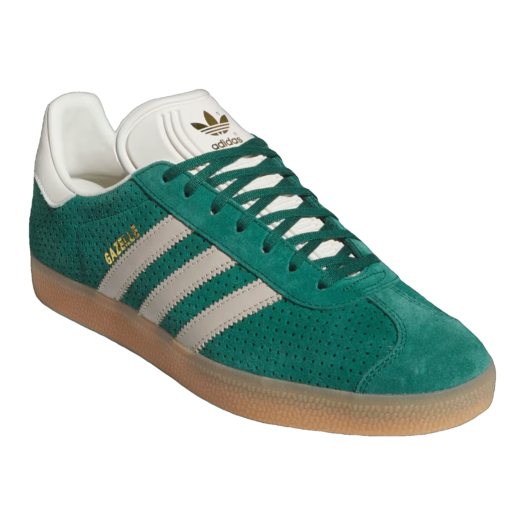 adidas Gazelle Collegiate Green Wonder Beige Gold Metallic Side IF7154