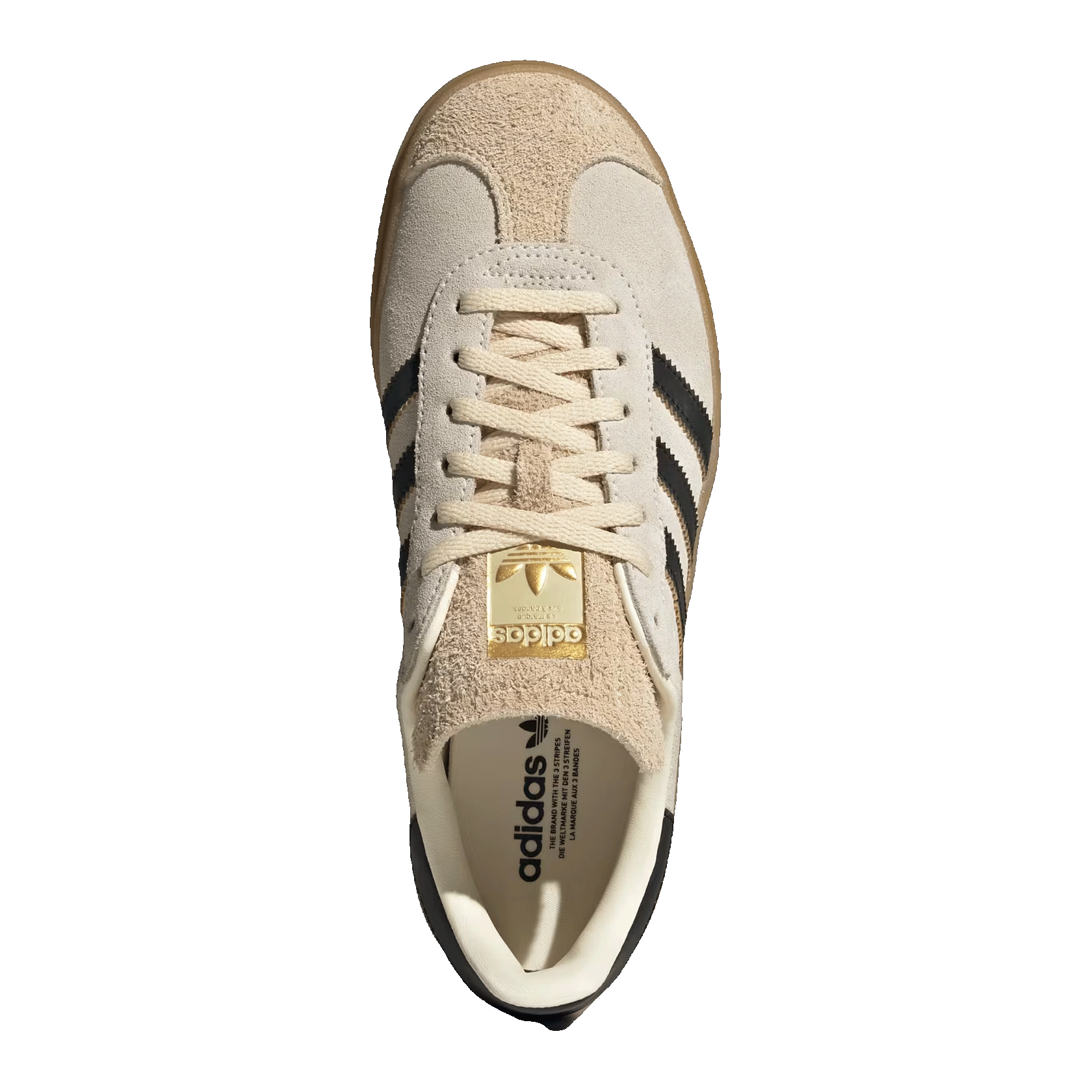 adidas Gazelle Cream White Core Black Sand Strata (W) Oben JS3892