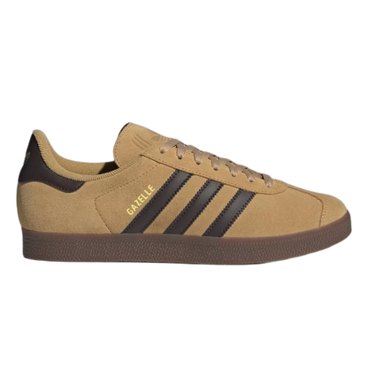 adidas Gazelle Golden Beige Dark Brown Gold Metallic JR6287