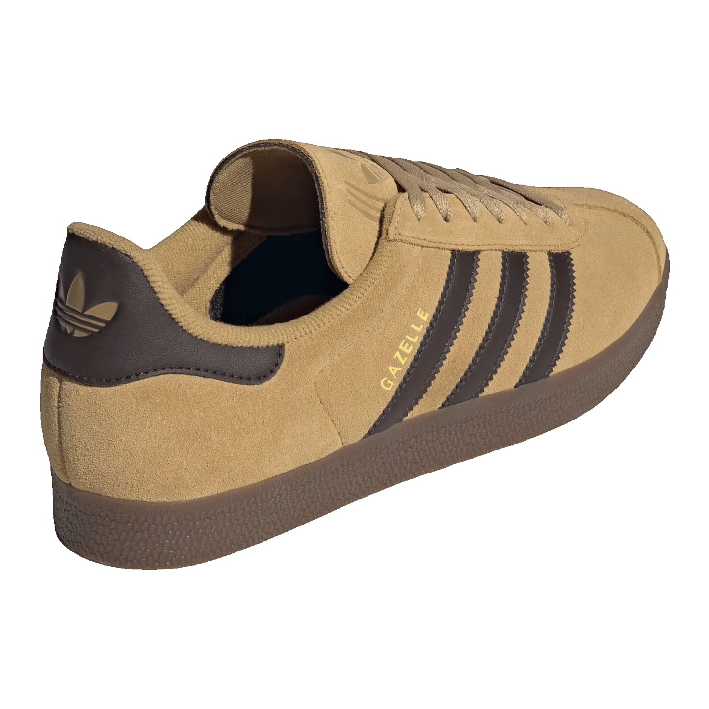 adidas Gazelle Golden Beige Dark Brown Gold Metallic Back JR6287