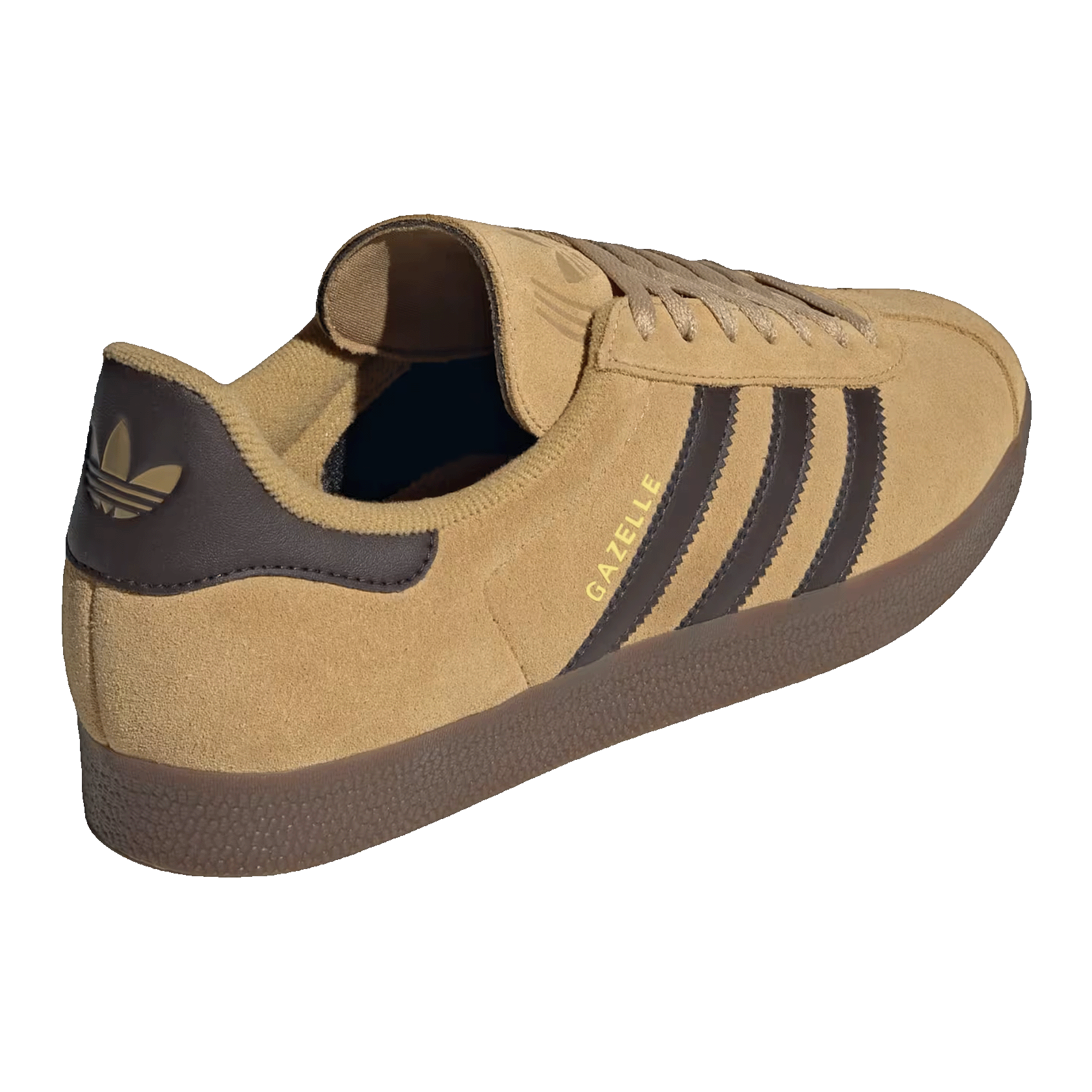 adidas Gazelle Golden Beige Dark Brown Gold Metallic Back JR6287