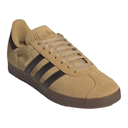 adidas Gazelle Golden Beige Dark Brown Gold Metallic Side JR6287