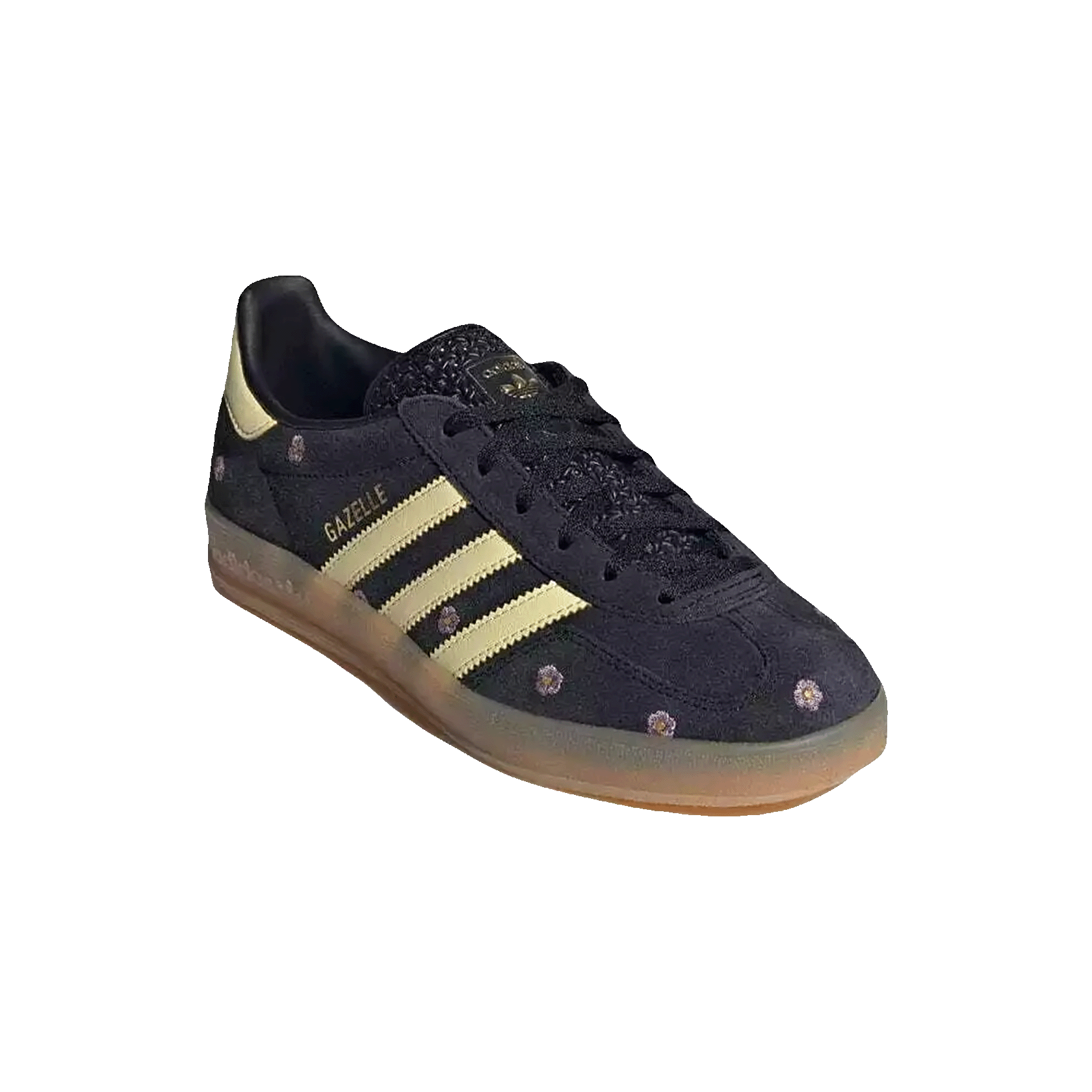 adidas Gazelle Indoor Core Black Almost Yellow Floral (W) Side