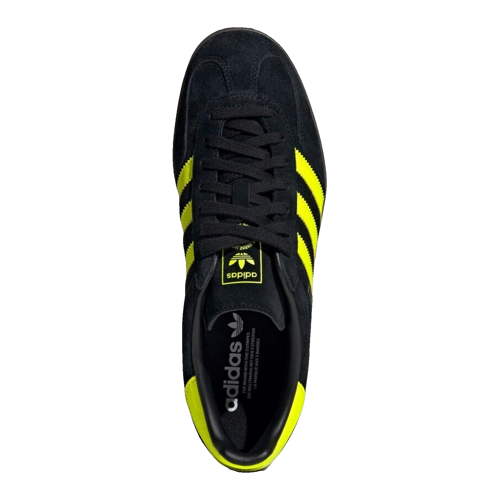 adidas Gazelle Indoor Core Black Solar Yellow Cloud White Oben JR3841