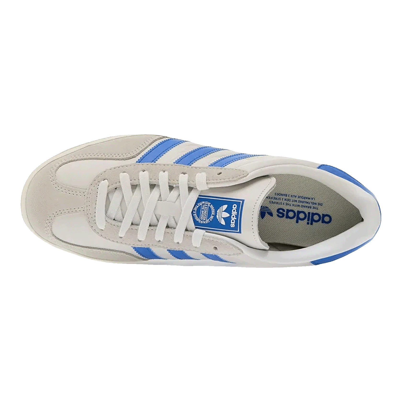adidas Gazelle Indoor Crystal White Blue Grey Oben