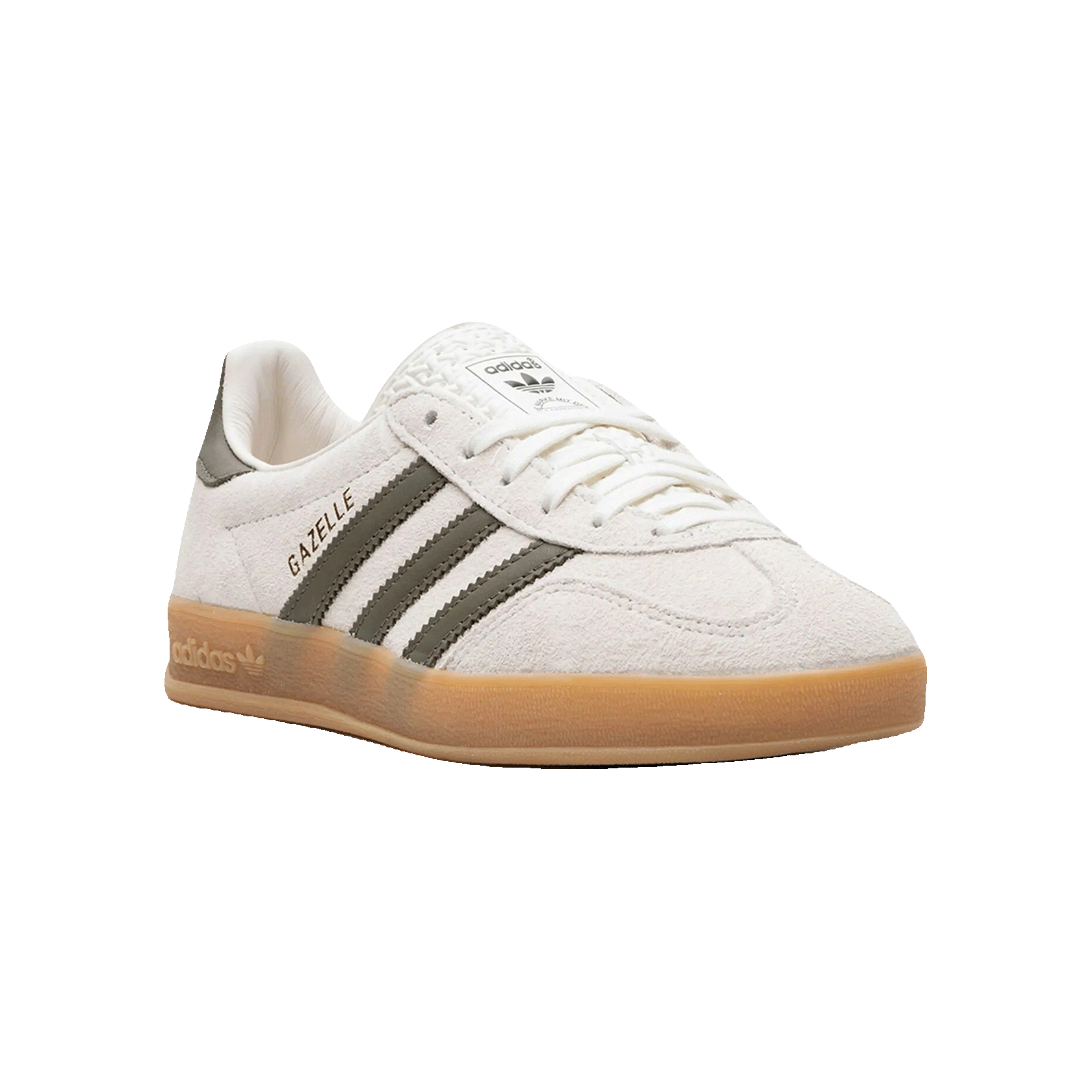adidas Gazelle Indoor Olive Strata Cloud White Gum Side