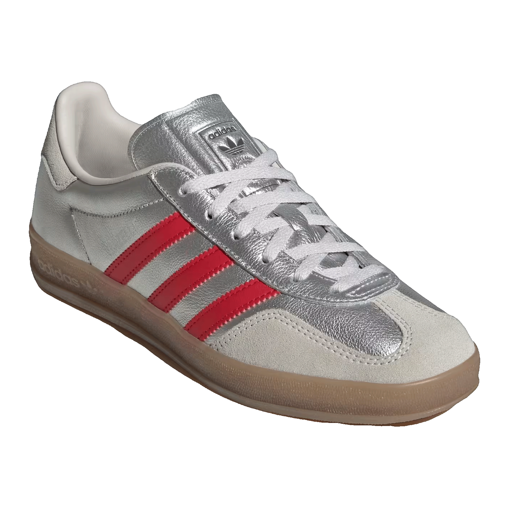 adidas Gazelle Indoor Silver Metallic Better Scarlet (W) Side JR2403
