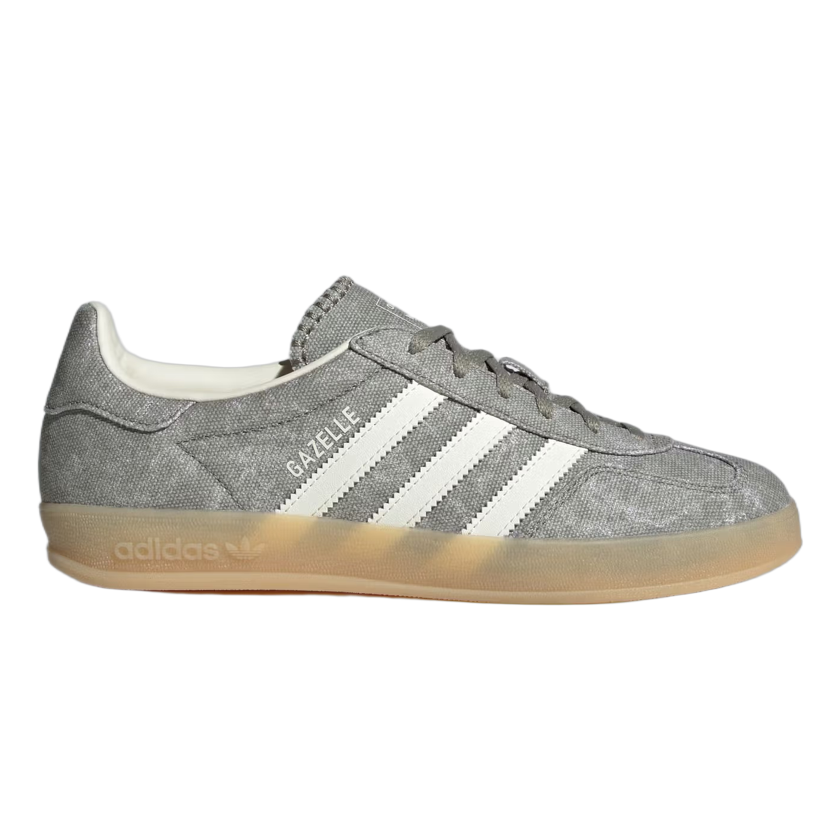 adidas Gazelle Indoor Silver Pebble Off White Canvas (W) IH7033