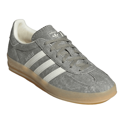 adidas Gazelle Indoor Silver Pebble Off White Canvas (W) Side IH7033