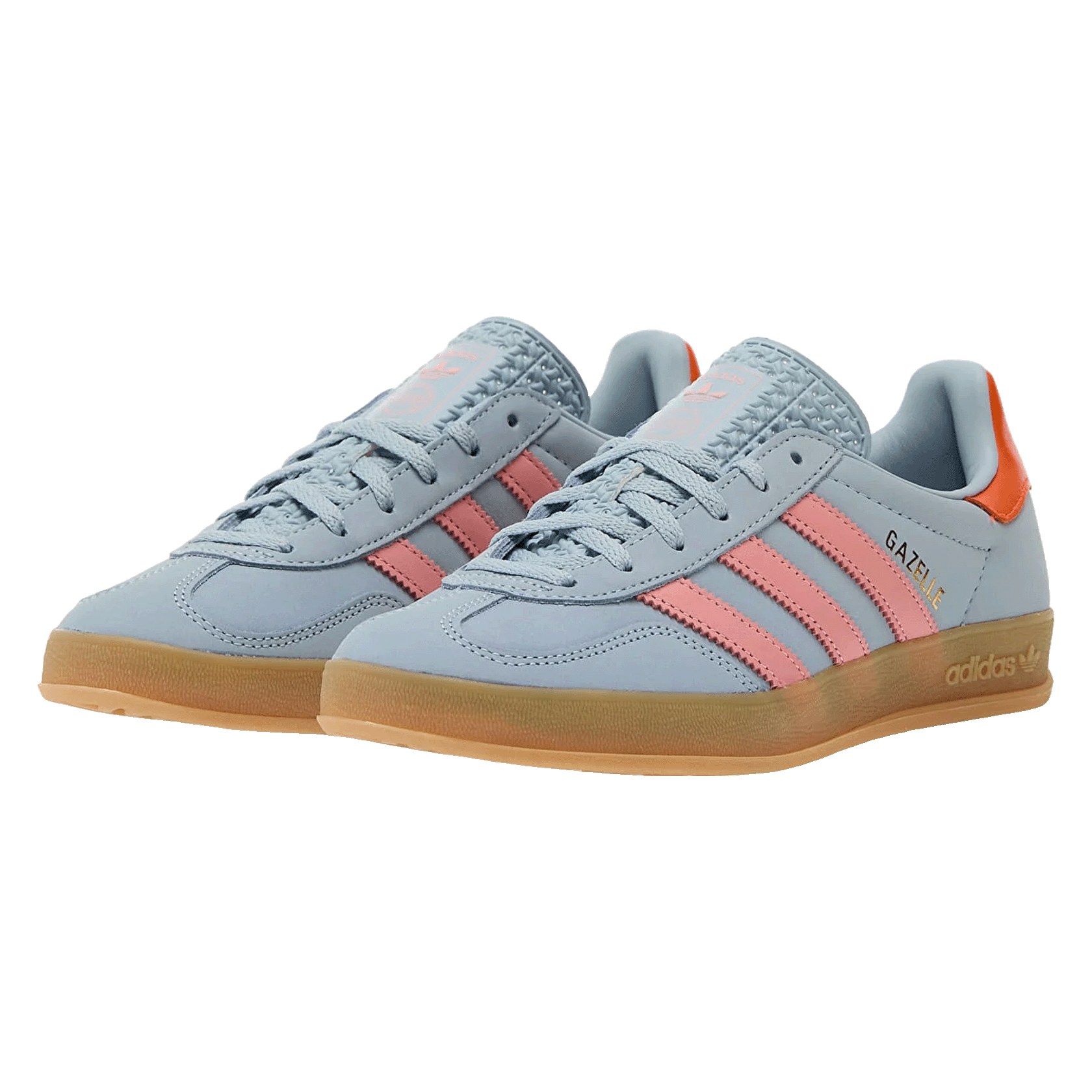 adidas Gazelle Indoor Wonder Blue Solar Orange Gum (W) Side