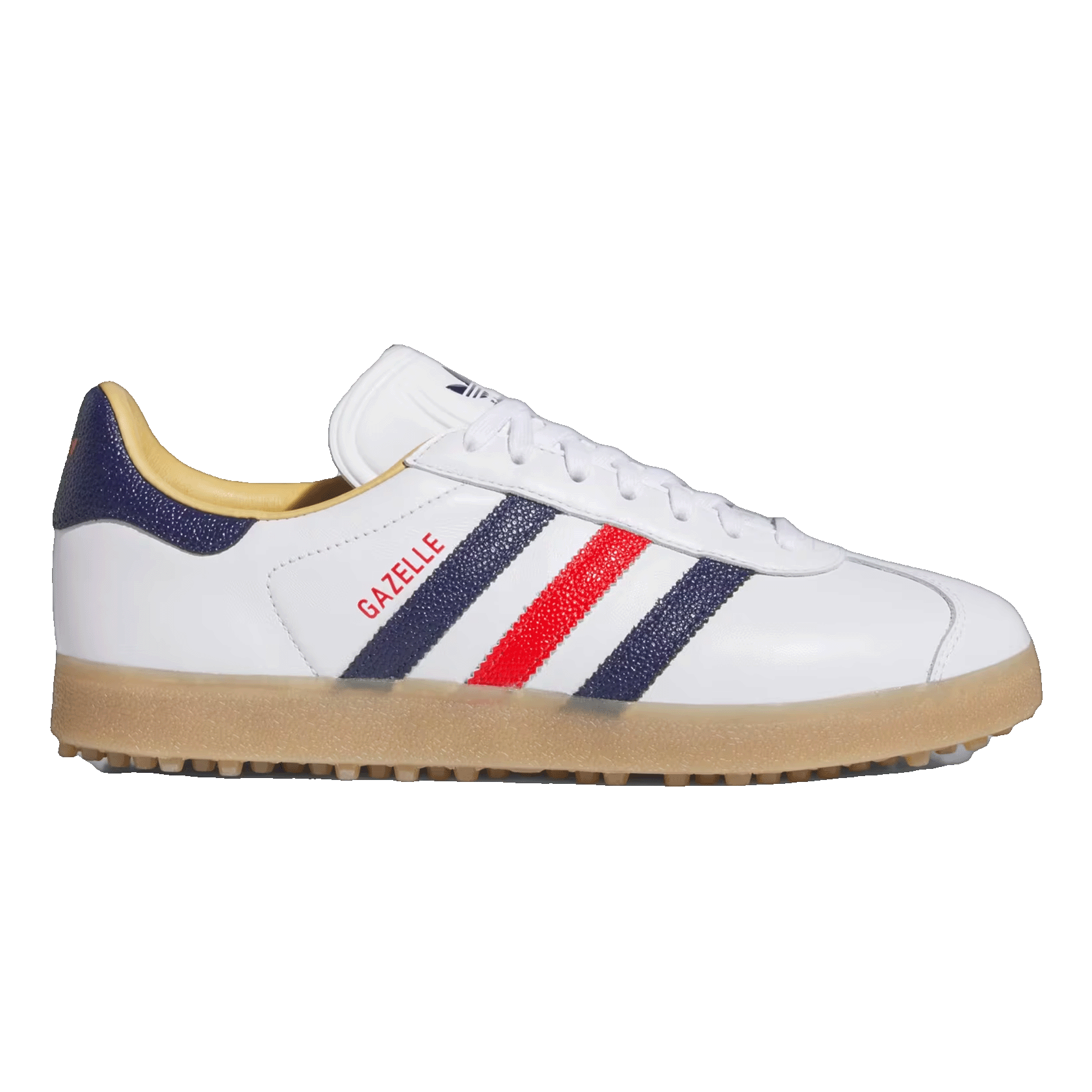 adidas Gazelle Leather Spikeless Golf White Dark Blue Red
