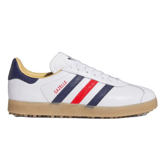 adidas Gazelle Leather Spikeless Golf White Dark Blue Red