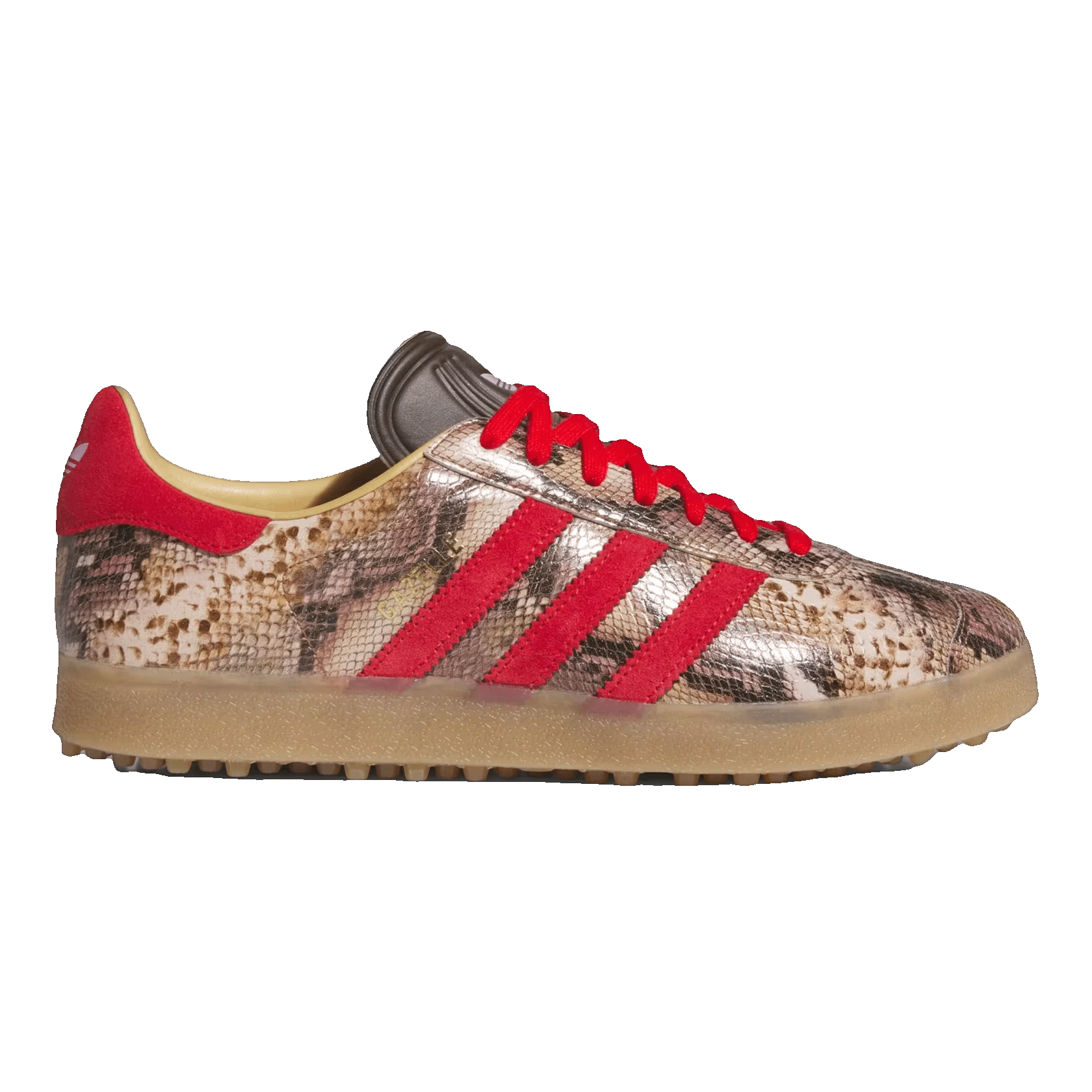 adidas Gazelle Lux Spikeless Golf Snakeskin Preloved Brown Better Scarlet