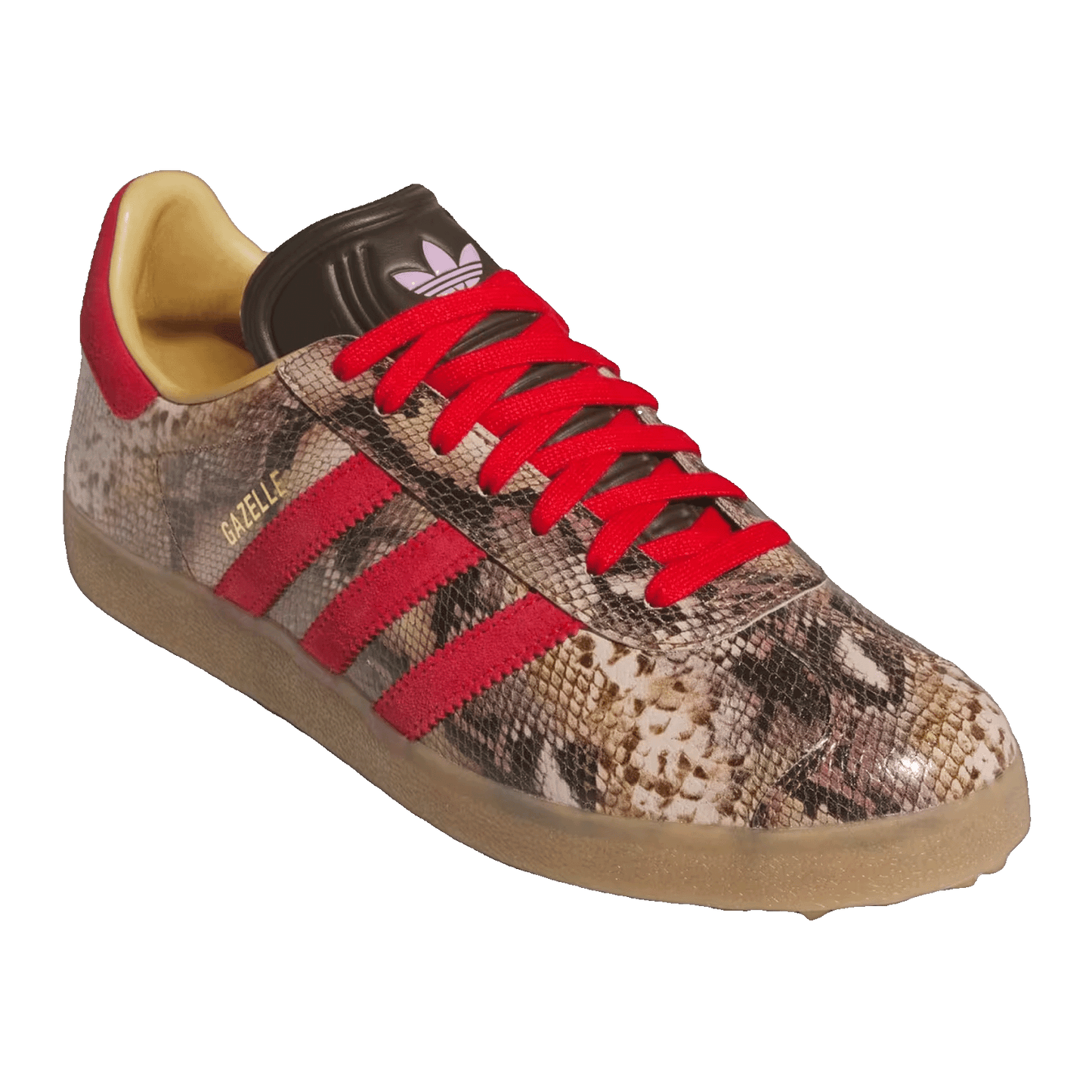 adidas Gazelle Lux Spikeless Golf Snakeskin Preloved Brown Better Scarlet Side