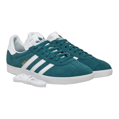 adidas Gazelle Mystery Green Cloud White Gold Metallic Side JH5383