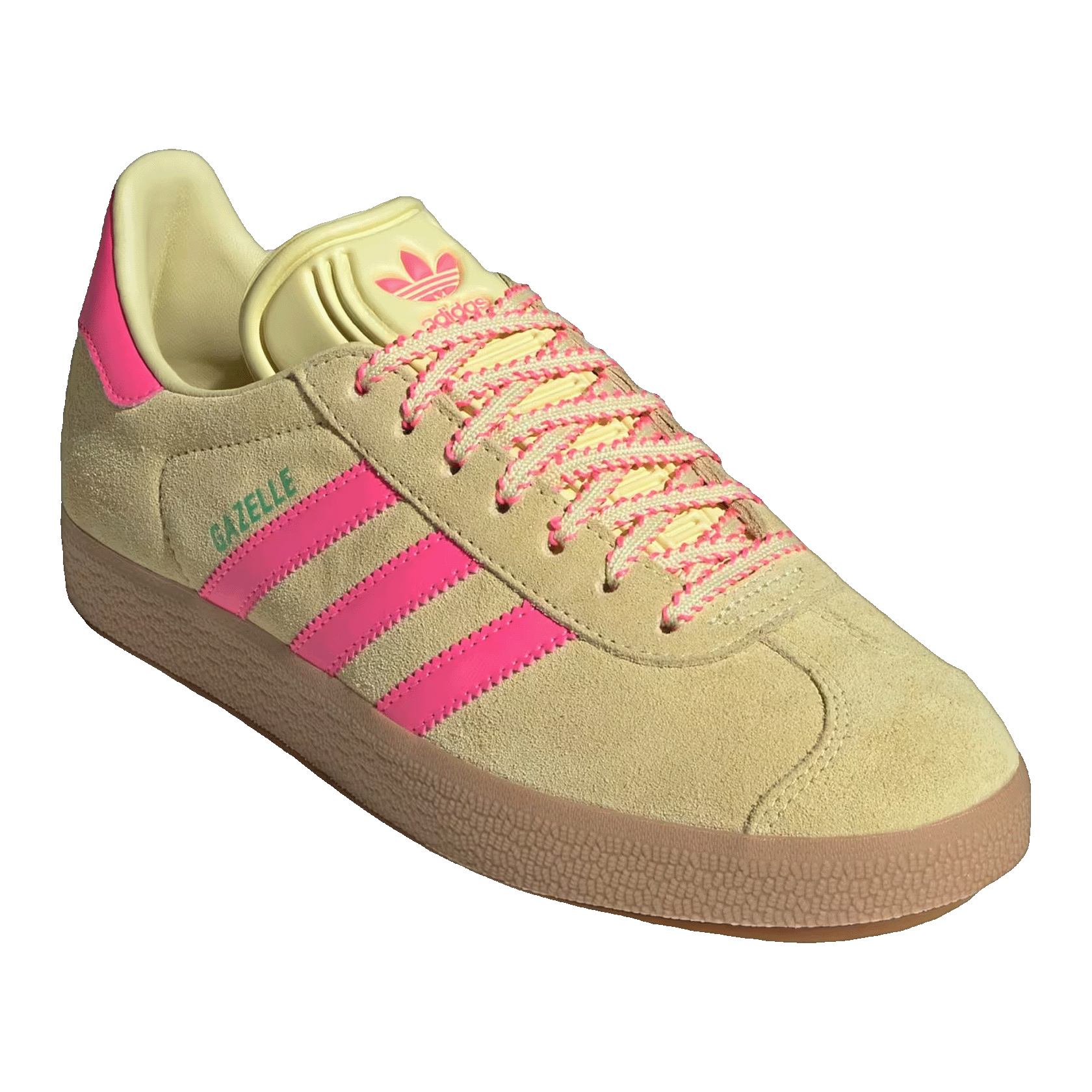 adidas Gazelle Powder Yellow Lucid Pink (W) Side JH7211