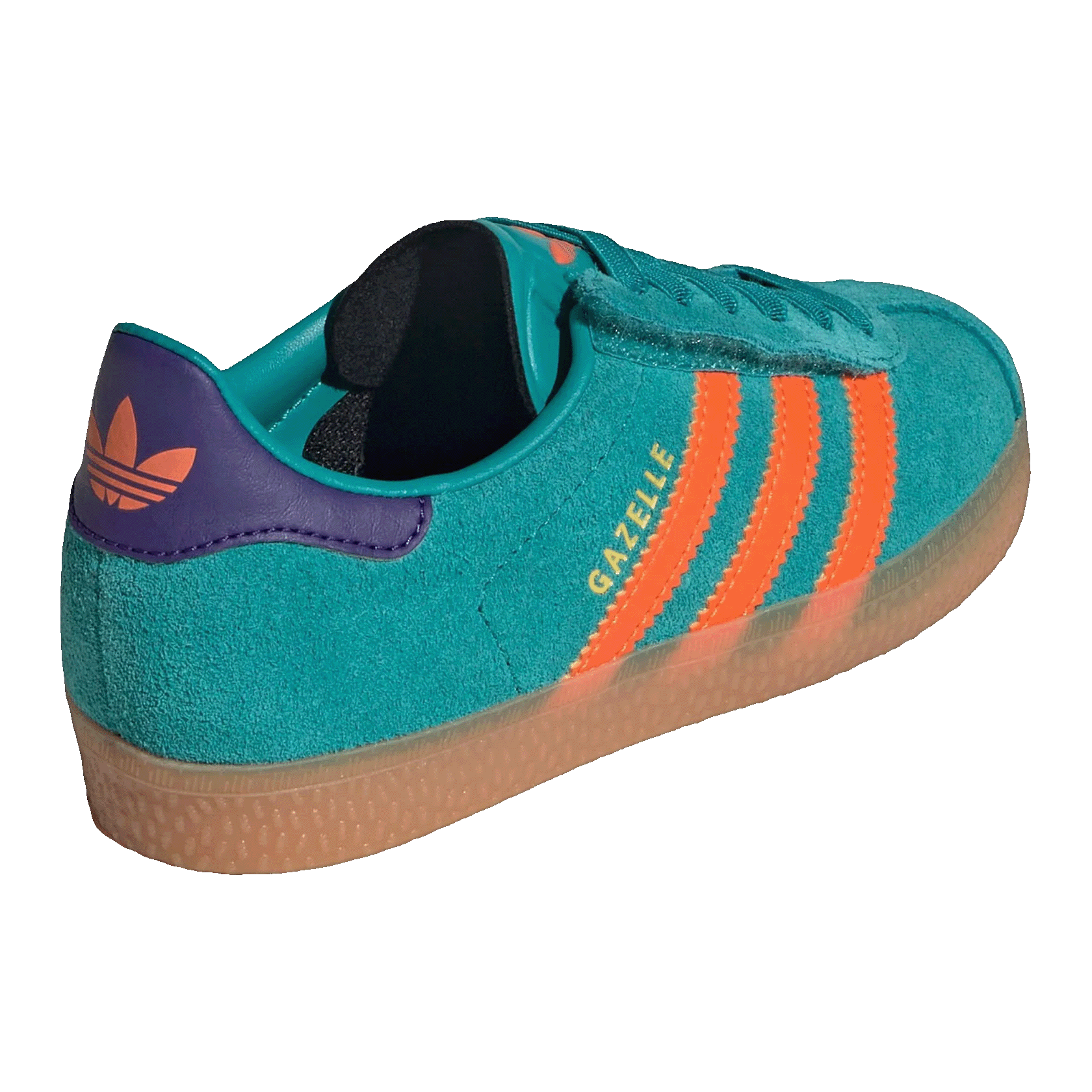 adidas Gazelle Pure Teal Impact Orange Collegiate Purple (GS) Back JR5943
