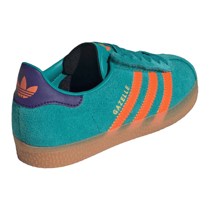 adidas Gazelle Pure Teal Impact Orange Collegiate Purple (GS) Back JR5943