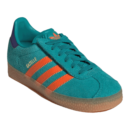 adidas Gazelle Pure Teal Impact Orange Collegiate Purple (GS) Side JR5943