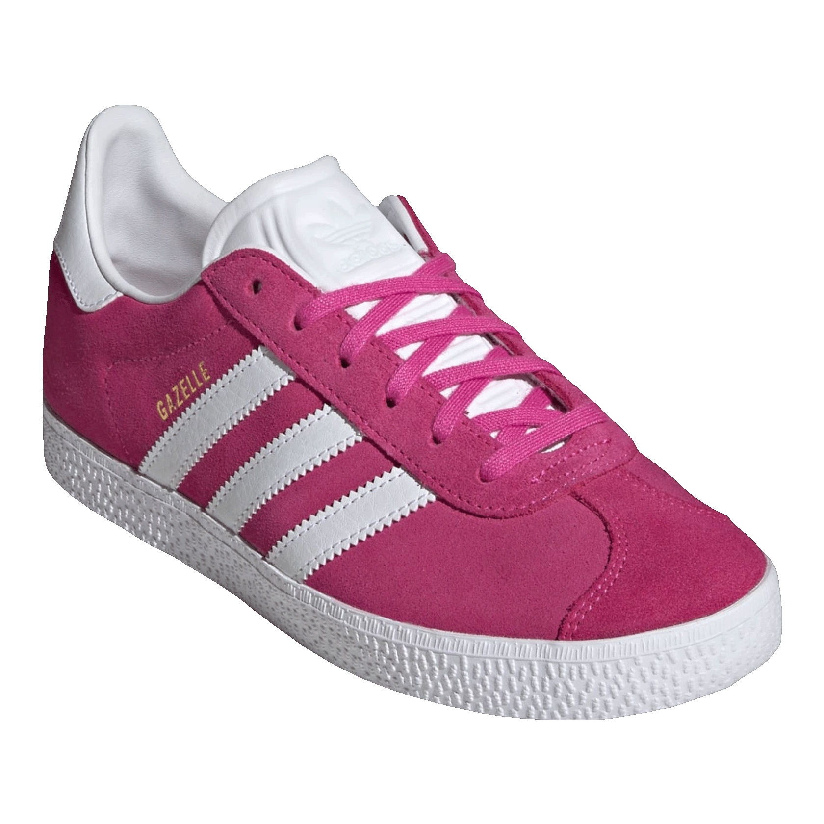 adidas Gazelle Semi Lucid Fuchsia Cloud White Gold Metallic (GS) Side IF9801