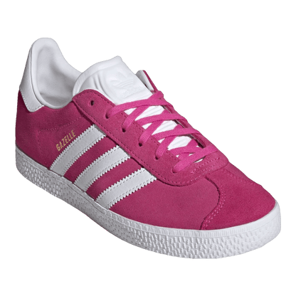 adidas Gazelle Semi Lucid Fuchsia Cloud White Gold Metallic (GS) Side IF9801