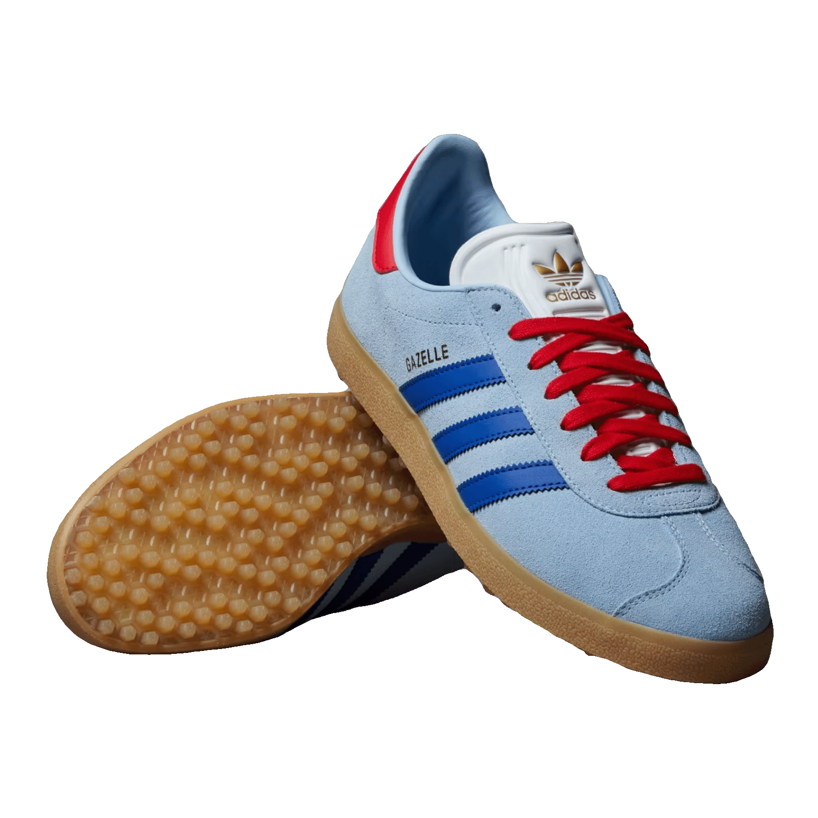 adidas Gazelle Spikeless Golf Clear Sky Royal Better Scarlet Side