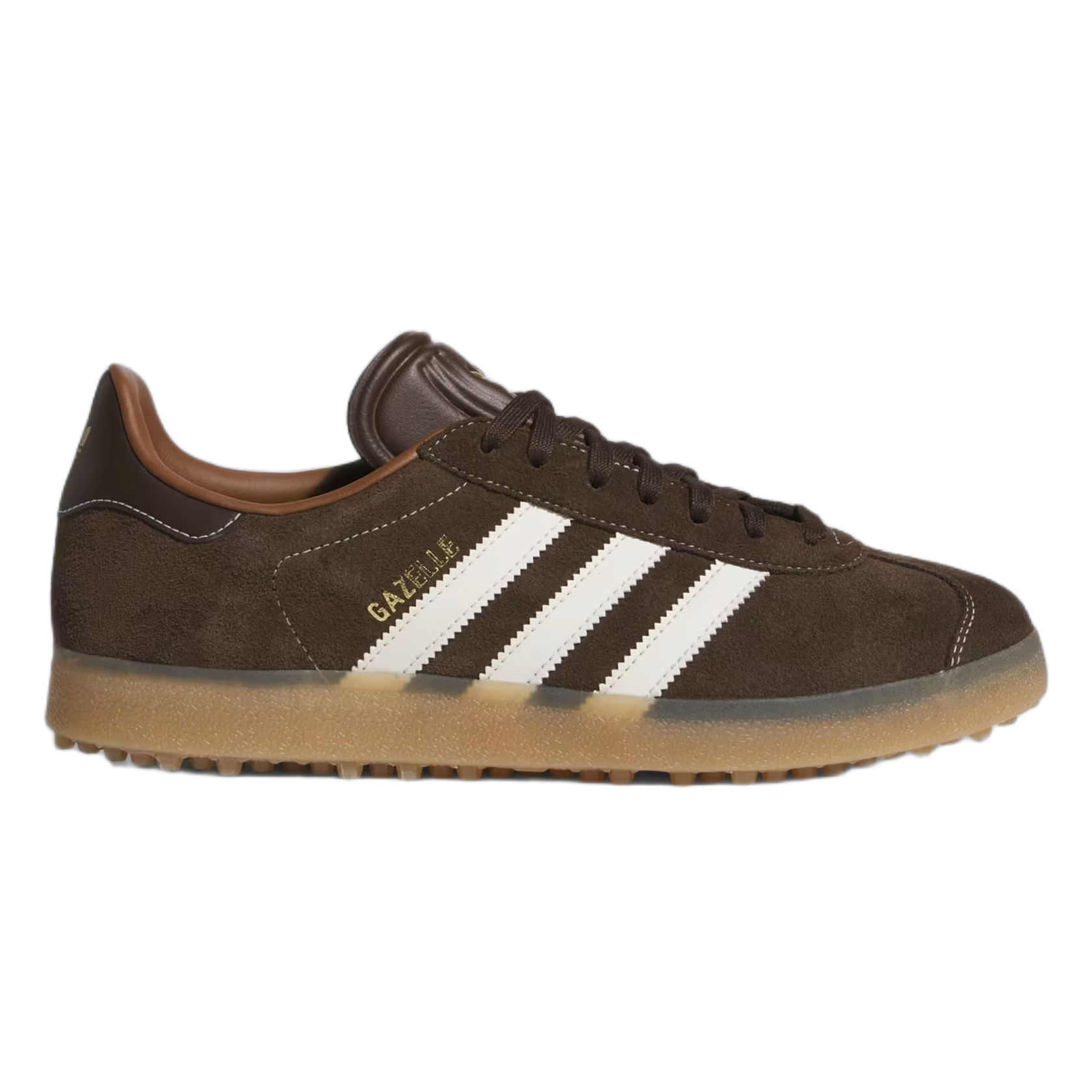 adidas Gazelle Spikeless Golf Dark Brown Chalk White JQ7747