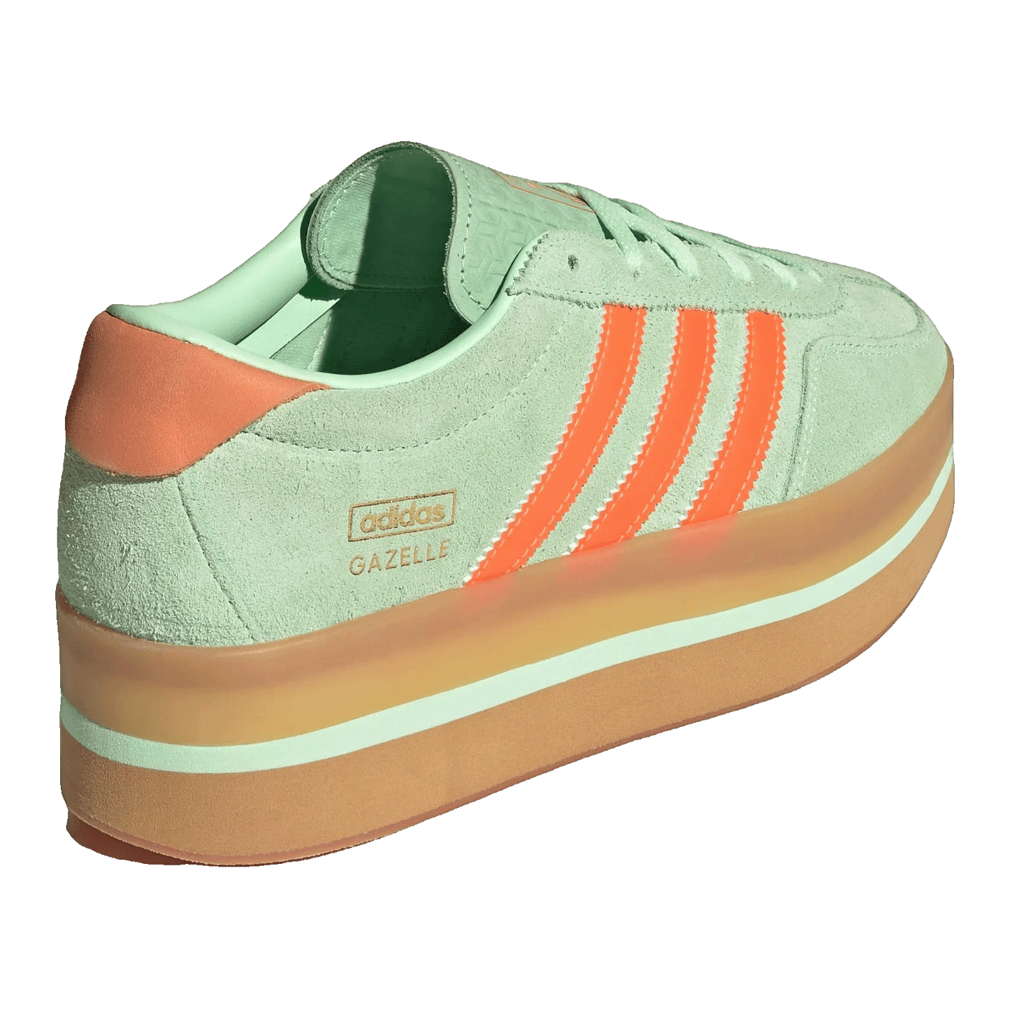 adidas Gazelle Stack Semi Green Spark Solar Orange Gum (W) Back JR8180