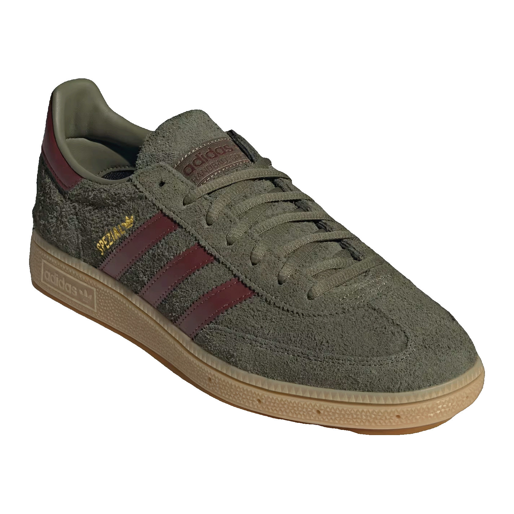 adidas Handball Spezial Focus Olive Fox Brown Gum Side JQ8297