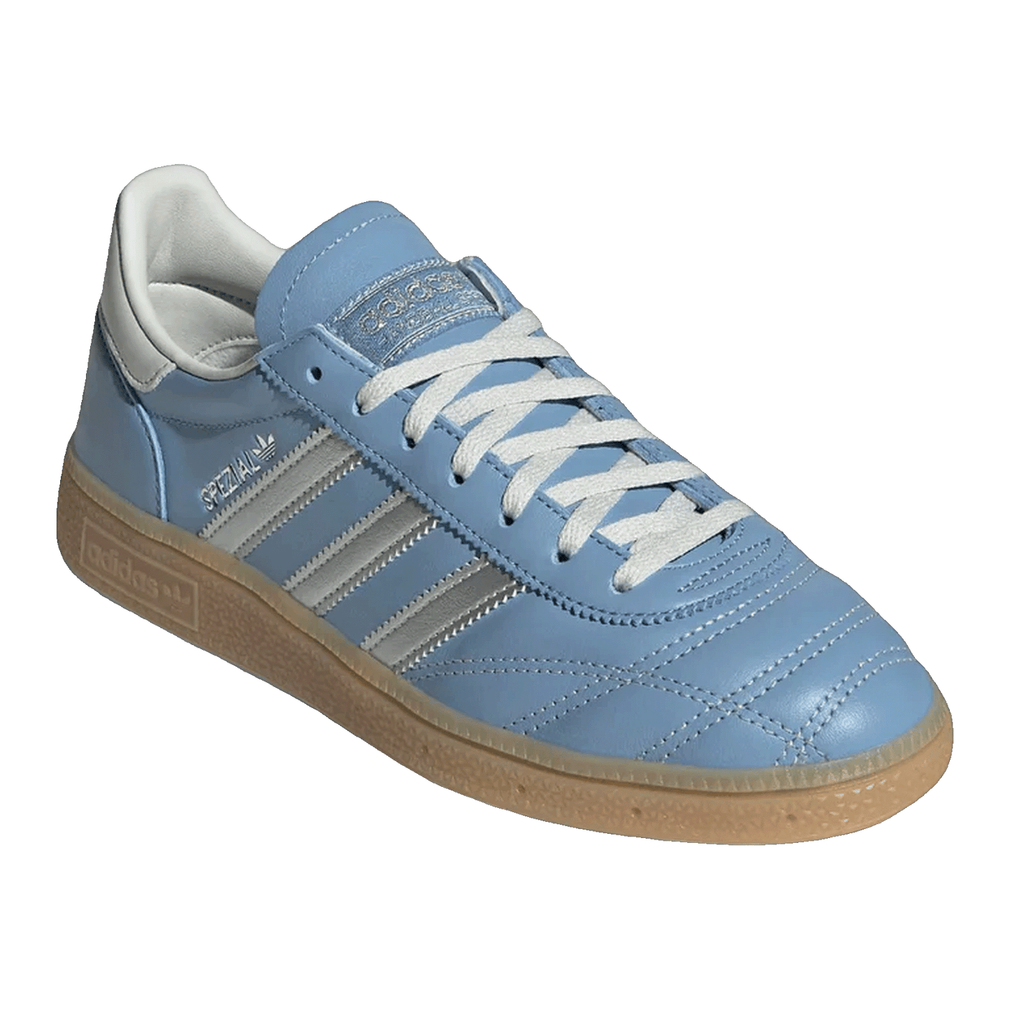 adidas Handball Spezial Quilted Stitching Ash Blue Silver (W) Side JR3728