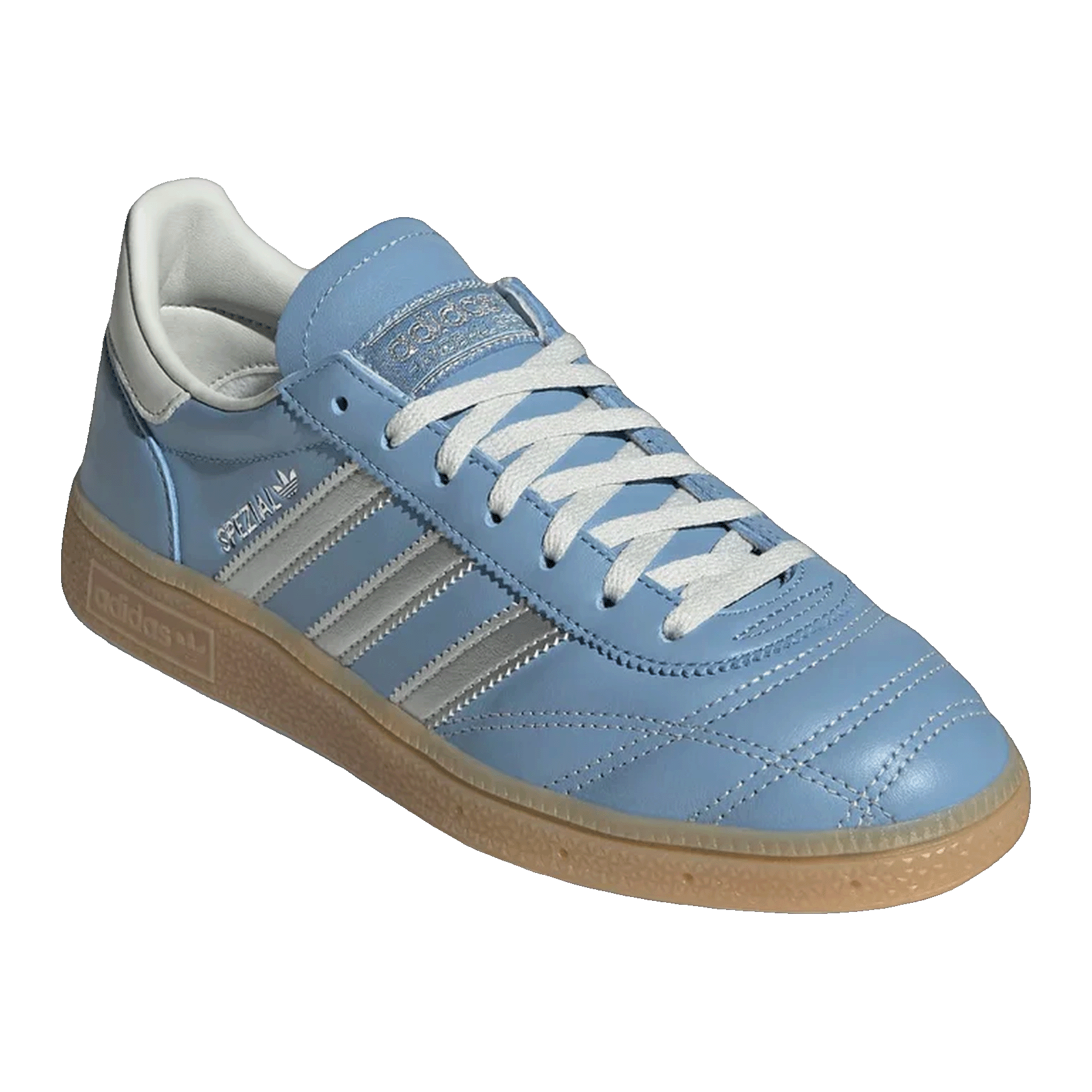 adidas Handball Spezial Quilted Stitching Ash Blue Silver (W) Side JR3728