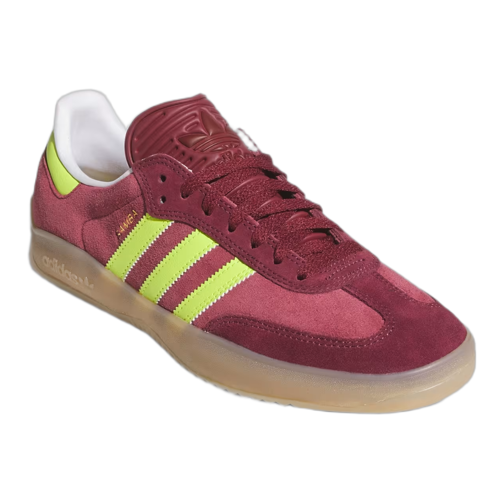 adidas Puig Samba Maroon Semi Solar Yellow Side KK3742