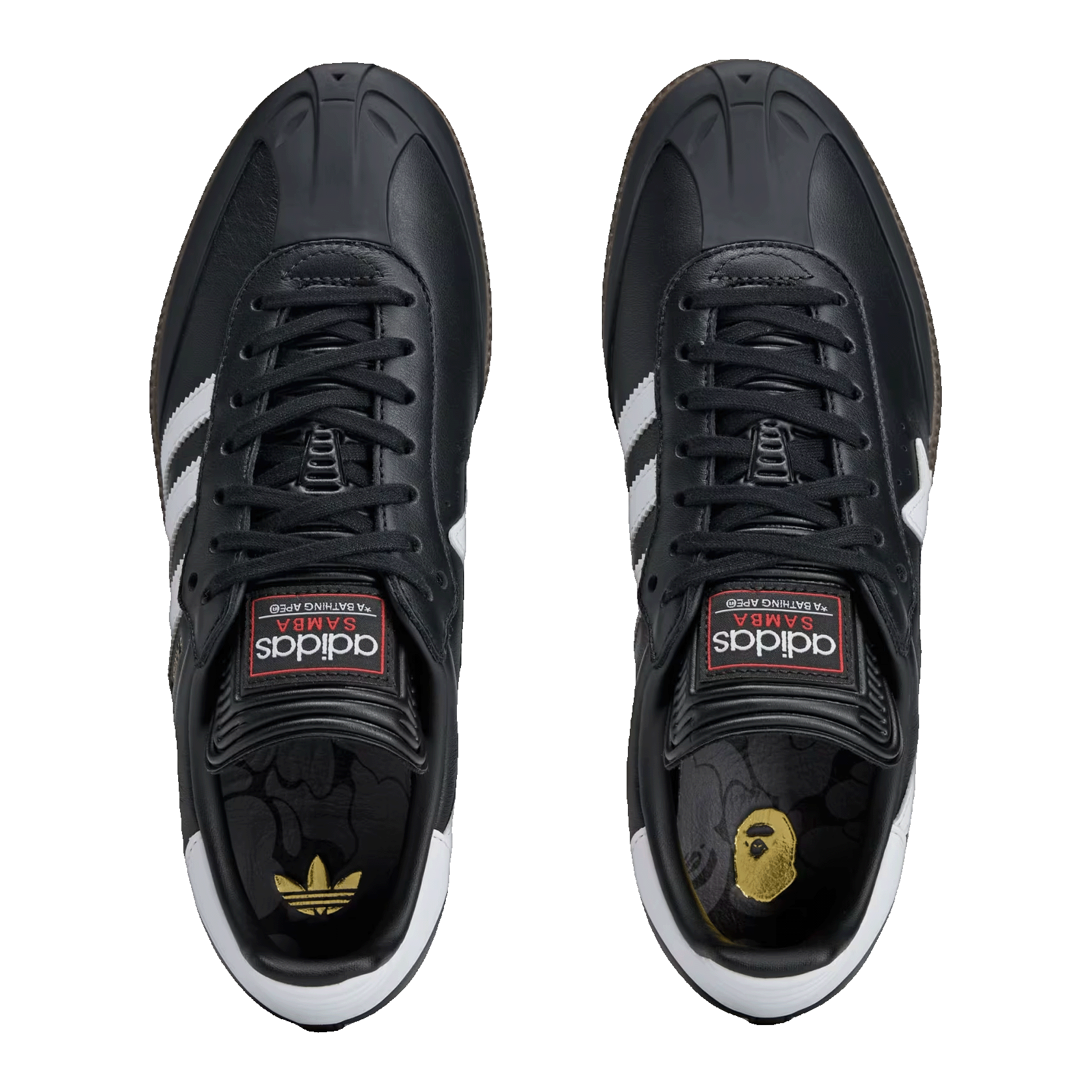 adidas Samba Bape Black White Gum Oben
