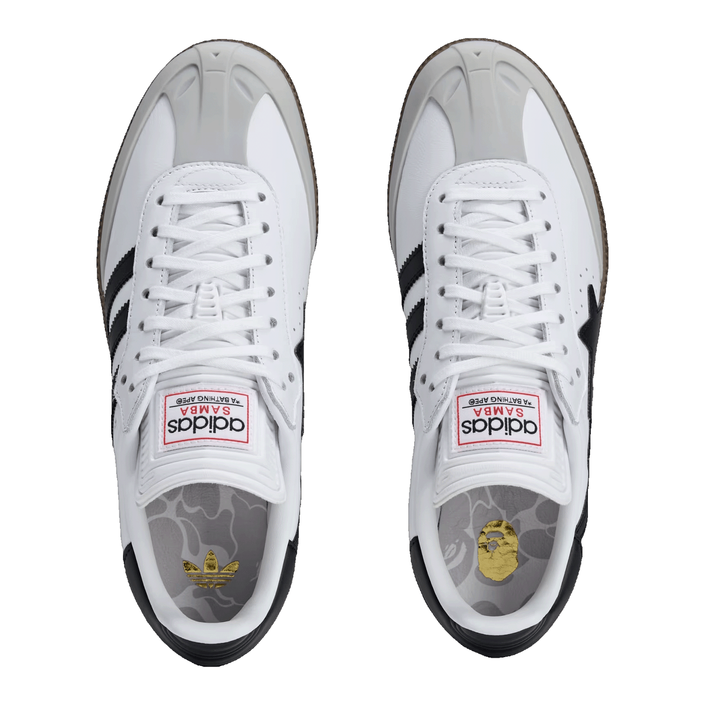 adidas Samba Bape White Black Gum Oben