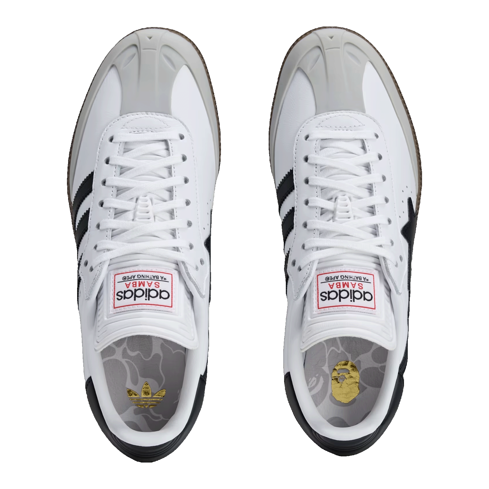 adidas Samba Bape White Black Gum Oben